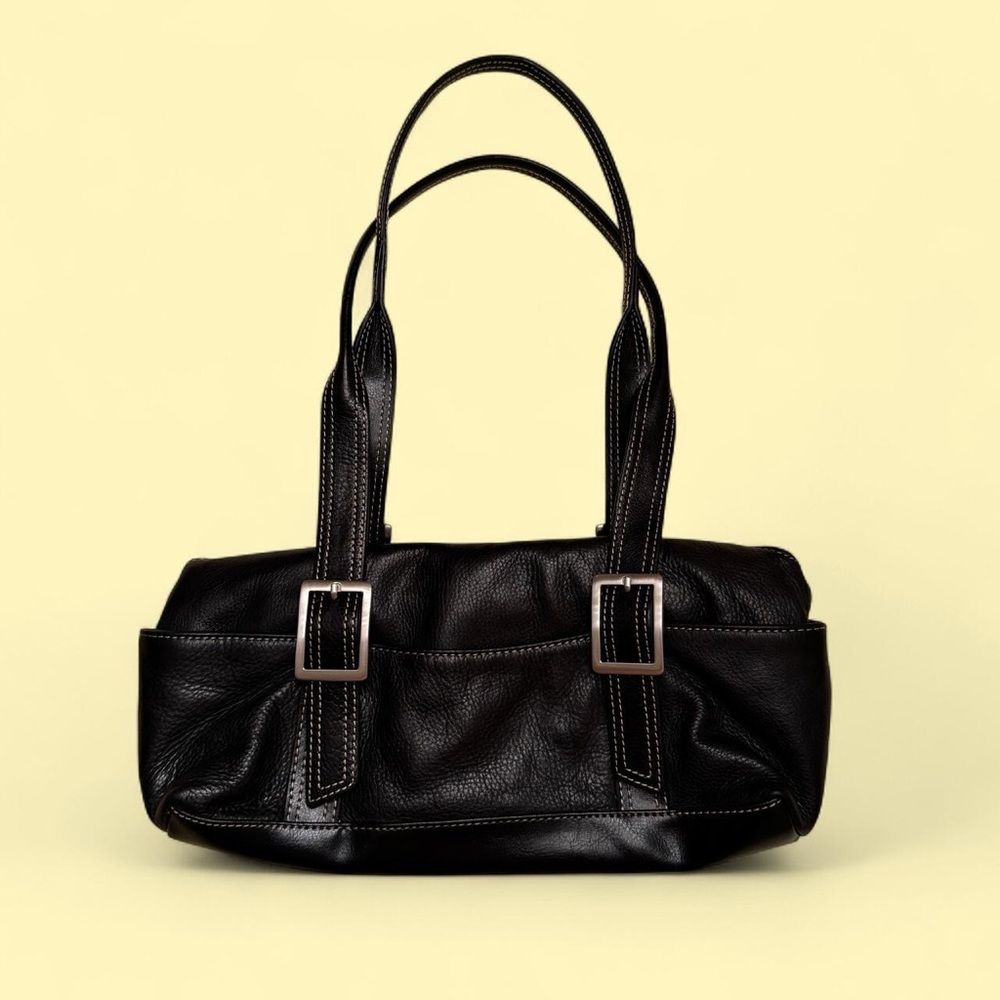 Vintage Y2k Black Leather Kenneth Cole Reaction shoulder bag